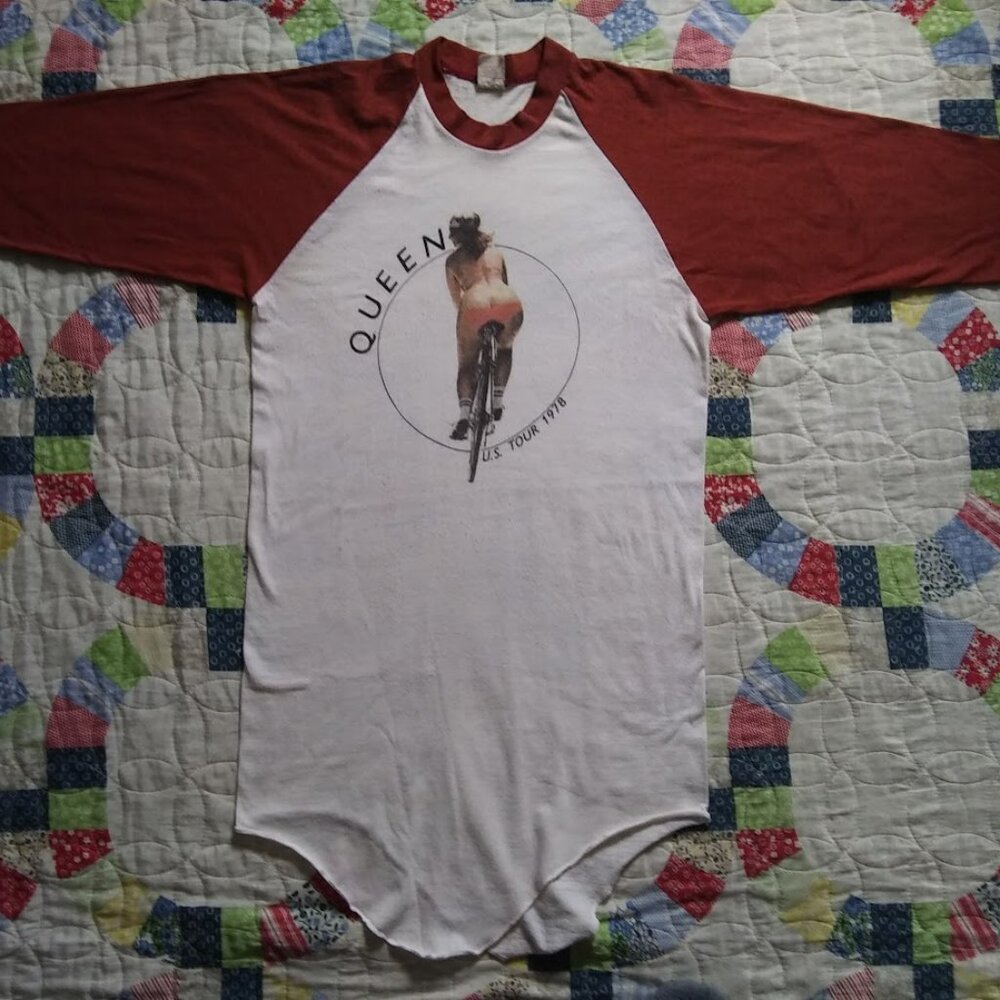 Original Vintage Queen Band 1978 U.S. Tour Fat Bottomed Girls Large T-shirt